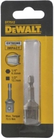 Адаптер для ударного гайковерта DeWALT внеш. квадрат 1/4 внеш.квадрат 1/2 Extreme DT 7512-QZ [DT7512-QZ]