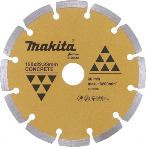 Алмазный диск для резки бетона MAKITA B-06432 сегментированный 150x22,23