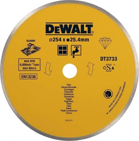 Алмазный диск для резки керамики DeWALT 250х25.4 мм DT3733-XJ