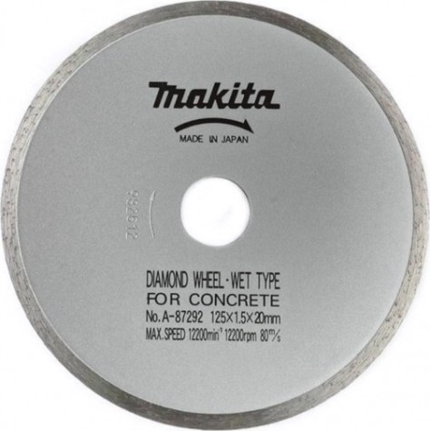 Алмазный диск для резки керамики MAKITA D-51013 сплошной по плитке (мокрый рез) 125x20