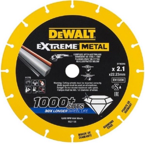 Алмазный диск для резки металла DeWALT 125х22.2 мм DT40252-QZ [DT40252-QZ]