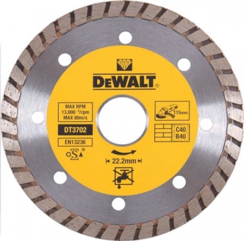 Алмазный диск универсальный DeWALT TURBO 115х22.2 мм DT3702 -QZ [DT3702 -QZ]