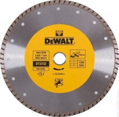 Алмазный диск универсальный DeWALT TURBO 230х22.2 мм DT3732-XJ [DT3732-QZ]