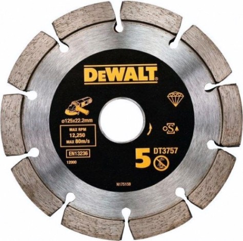 Алмазный диск универсальный (шовный) DeWALT 125х22.2 мм DT3757-QZ [DT3757-QZ]