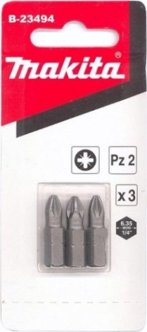 Бита для заворачивания MAKITA B-23494 PZ2, 25 мм, C-form, 3 шт.