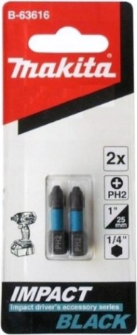 Бита для заворачивания MAKITA B-63616 Impact PH2, 25 мм, C-form, 2 шт.