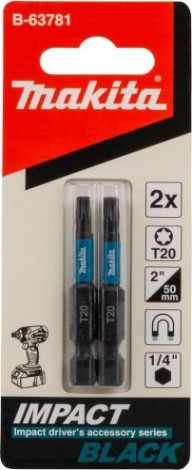 Бита для заворачивания MAKITA B-63781 Impact Black T20, 50 мм, E-form (mz), 2 шт.