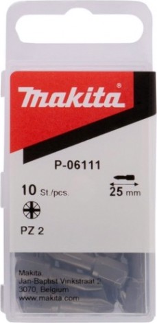 Бита для заворачивания MAKITA P-06111 PZ2, 25 мм, C-form, 10 шт.