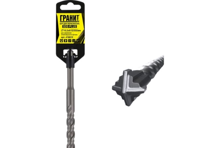 Бур SDS-plus ГРАНИТ Quadro-X 16,0х610/550 [416610]