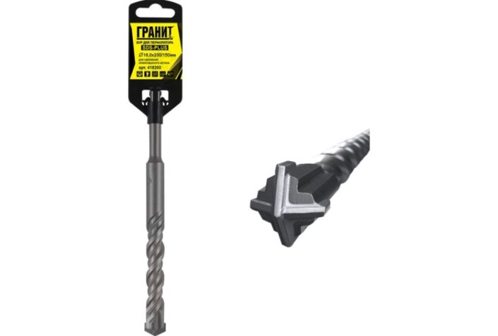 Бур SDS-plus ГРАНИТ Quadro-X 18,0х200/150 [418200]