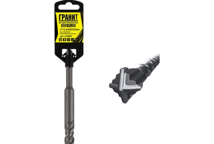 Бур SDS-plus ГРАНИТ Quadro-X 18,0х600/550 [418600]