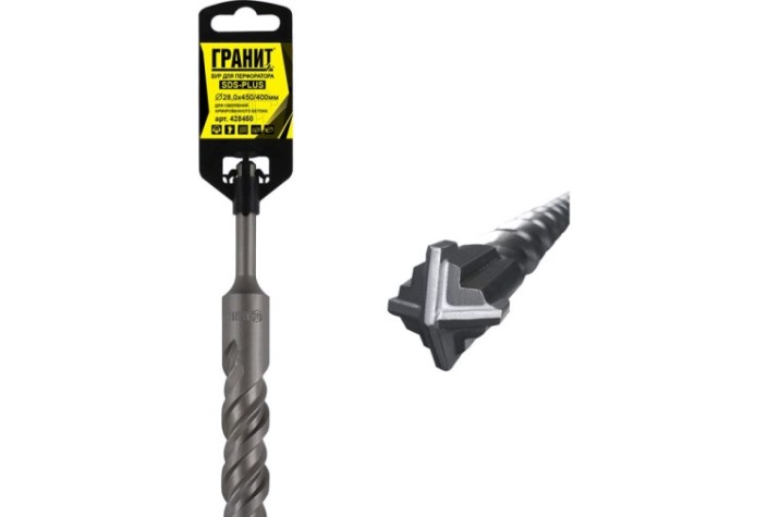 Бур SDS-plus ГРАНИТ Quadro-X 28,0х450/400 [428450]