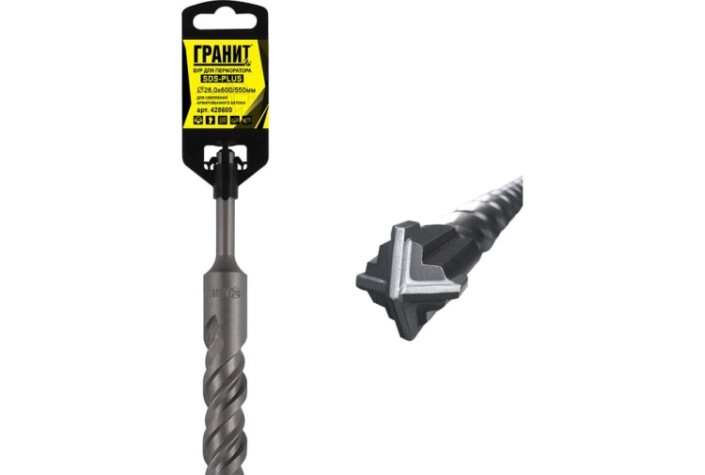 Бур SDS-plus ГРАНИТ Quadro-X 28,0х600/550 [428600]