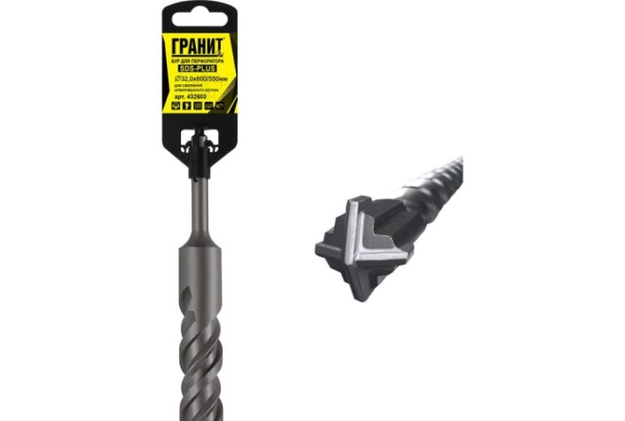 Бур SDS-plus ГРАНИТ Quadro-X 32,0х600/550 [432600]