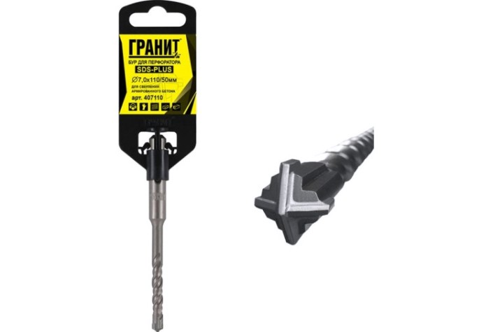 Бур SDS-plus ГРАНИТ Quadro-X 7,0х110/50 [407110]