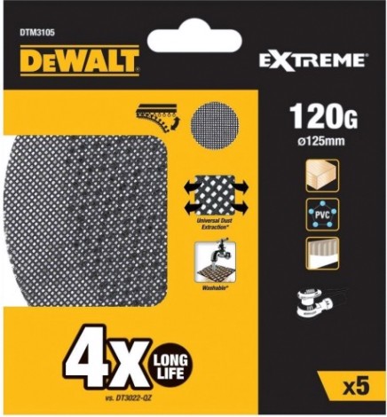 Диски на сетчатой основе DeWALT DTM85120-QZ 125 мм, G120 (уп.5шт.) [DTM3105-QZ]