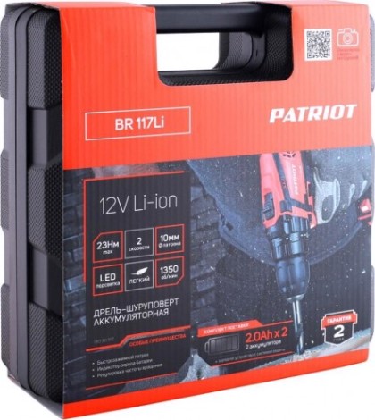 Дрель-шуруповерт аккумуляторная PATRIOT BR 117 Li [180301117]