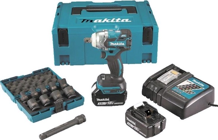 Гайковерт аккумуляторный MAKITA DTW 285 RFJX ударный, бесщеточный [DTW285RFJX]