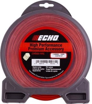 Леска триммерная ECHO 2,0мм/ 108м Cross Fire Line (крест) [C2070137]