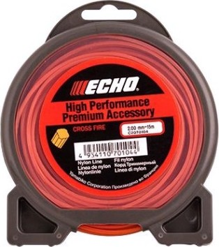 Леска триммерная ECHO 2,0мм/ 15м Cross Fire Line (крест) [C2070104]