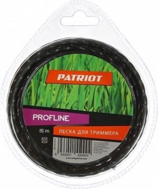 Леска триммерная PATRIOT 2,4 мм /15 м Profline квадрат скрученный [805402206]