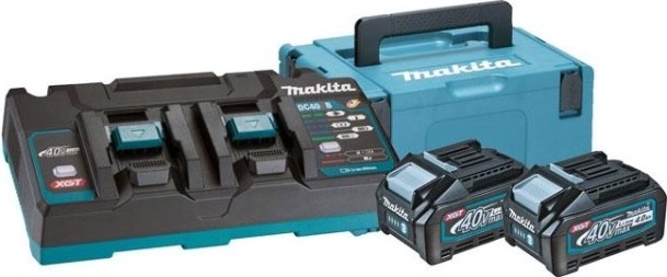 Набор АКБ и ЗУ MAKITA 40.0В 4,0 Ач Li-ion PSK XGT 40.0V 4,0 Ач Li-ion (2шт.) BL4040/DC40RB (1шт.) [191U04-0]