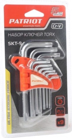 Набор ключей TORX PATRIOT SKТ-9T10-T50,CRV, 9 предметов [350002004]