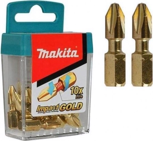 Набор насадок MAKITA B-39534 impact gold pz2, 25 мм, c-form (уп.15шт. в наборе) [B-39534]