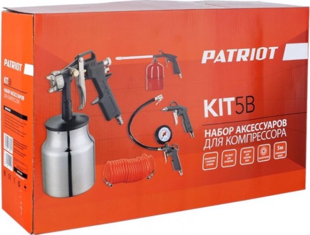 Набор пневмоинструмента PATRIOT KIT 5В 5 предметов, быстросъем [830901055]