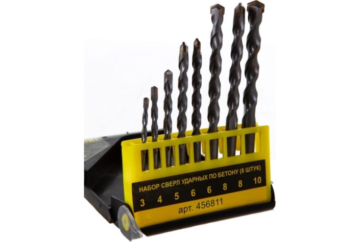 Набор сверл по бетону ГРАНИТ 456811 ударных 8 шт.