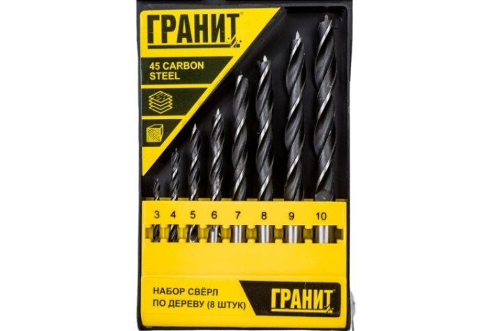 Набор сверл по дереву ГРАНИТ 700002 8 шт.