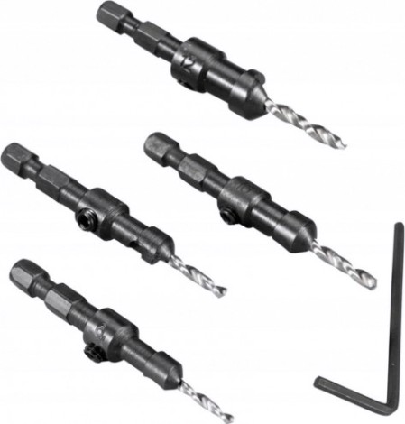 Набор сверл по дереву MAKITA D-73455 с зенкерами, 4 шт.