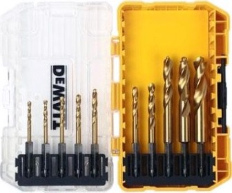 Набор сверл по металлу DeWALT HSS-TIN 10 шт. Impact TITANIUM (3.0-10 мм) DT50050-QZ