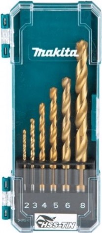 Набор сверл по металлу MAKITA D-72833 hss-tin economy, 6 шт. (2-8 мм)