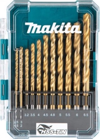 Набор сверл по металлу MAKITA D-72855 hss-tin economy, 13 шт. (1.5-6.5 мм, шаг 0.5 мм)