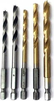 Набор сверл универсальных MAKITA D-20769 по дереву и металлу 1/4", 5 шт.