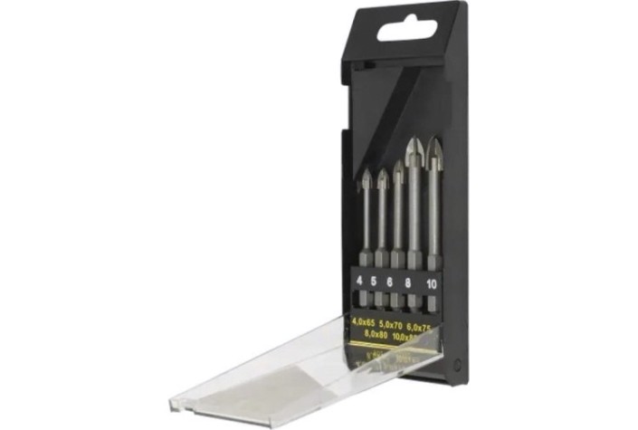 Набор сверл универсальный ГРАНИТ 144000 Квадро по плитке, 5 шт.