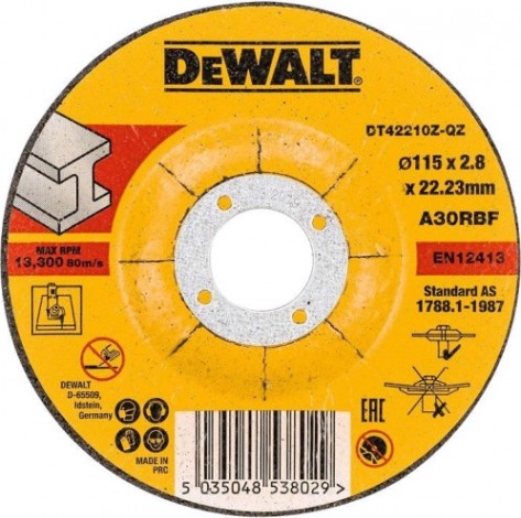 Отрезной круг по металлу DeWALT 115х3x22.2 мм A24RBF DT42210Z-QZ [DT42210Z-QZ]