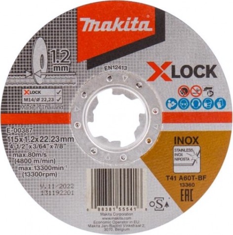 Отрезной круг по металлу MAKITA 115х1,2х22.2 мм A60T E-00387 [E-00387]