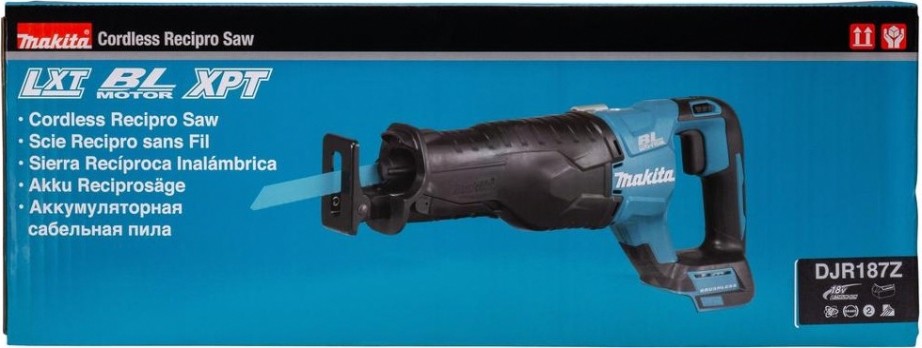 Пила сабельная аккумуляторная MAKITA DJR 187 Z с бесщеточным двигателем, без АКБ и З/У [DJR187Z]
