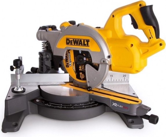 Пила торцовочная аккумуляторная DeWALT DCS 777 N FLEXVOLT, бесщеточная, без АКБ и З/У [DCS777N-XJ]