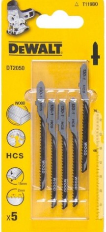 Пилки по дереву DeWALT HCS T119BO 82х54х2.0х15мм (5 шт) DT2050-QZ [DT2050-QZ]