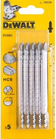 Пилки по дереву DeWALT HCS T301СD 100х68х60 мм (5шт) DT2052-QZ [DT2052-QZ]