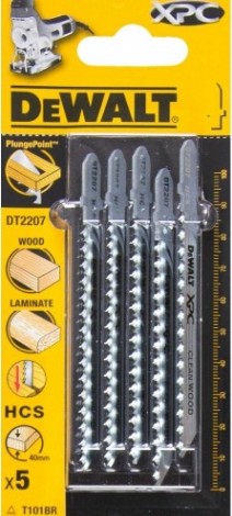 Пилки по дереву DeWALT XPC T101BR 100х75х2.5х30 мм (5 шт) DT2207-QZ [DT2207-QZ]