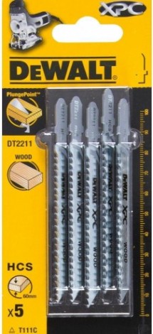 Пилки по дереву DeWALT XPC T111C 100х75х2.5х60 мм (5 шт) DT2211-QZ [DT2211-QZ]