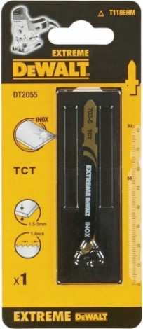 Пилки по металлу DeWALT HCS T118EHM INOX 82х55х60 мм (1шт) DT2055-QZ [DT2055-QZ]
