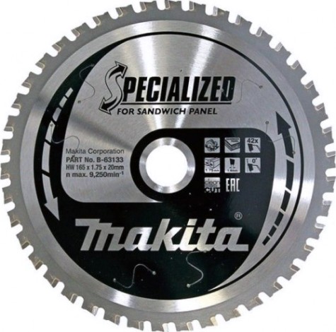 Пильный диск для сэндвич-панелей MAKITA 165х 42тх20 дерево B-63133 [B-63133]