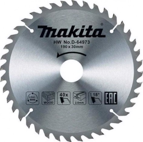 Пильный диск MAKITA 190х 40тх30 дерево (D-64973) STANDARD [D-64973]