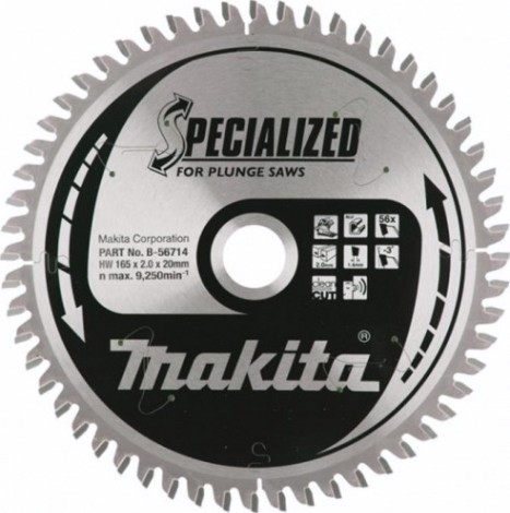 Пильный диск по алюминию MAKITA 165х20х1,4х56 для (для dsp600) [B-56714]