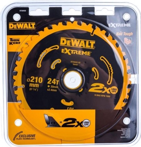 Пильный диск по дереву DeWALT 210х24тх30 мм. EXTREME DT20432-QZ [DT20432-QZ]
